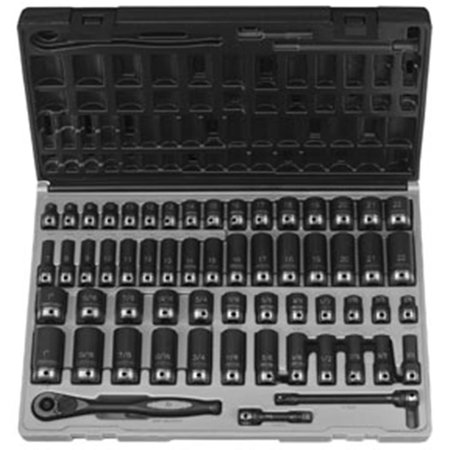 LIGHT HOUSE BEAUTY 81259CRD 0.38 in. Drive 59pc Fract. And Metric Duo-Socket Set - 12 Pt. LI2613537
